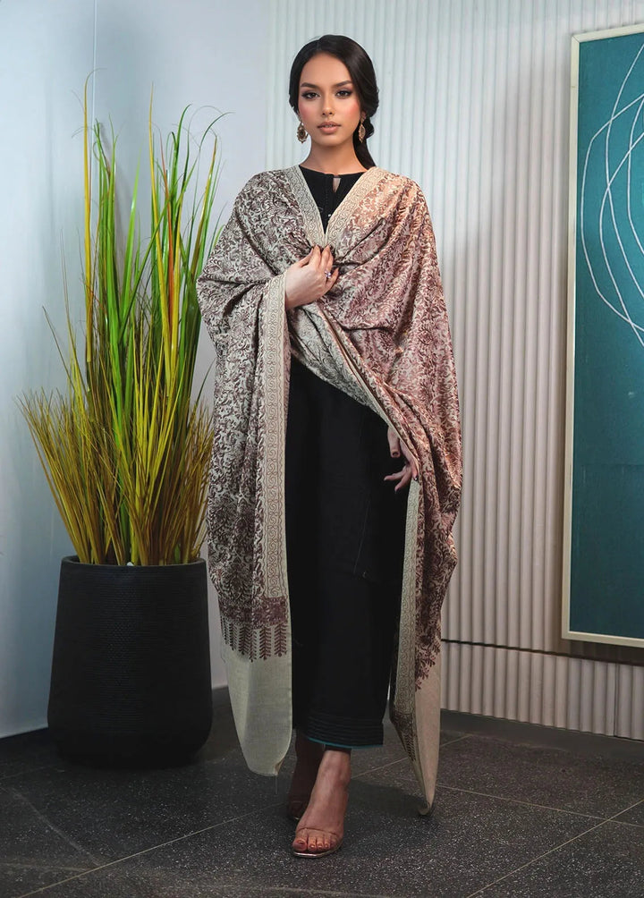 Sanaulla Exclusive Range Pashmina Shawl KPS D-35 Fawn 1 - Winter Collection