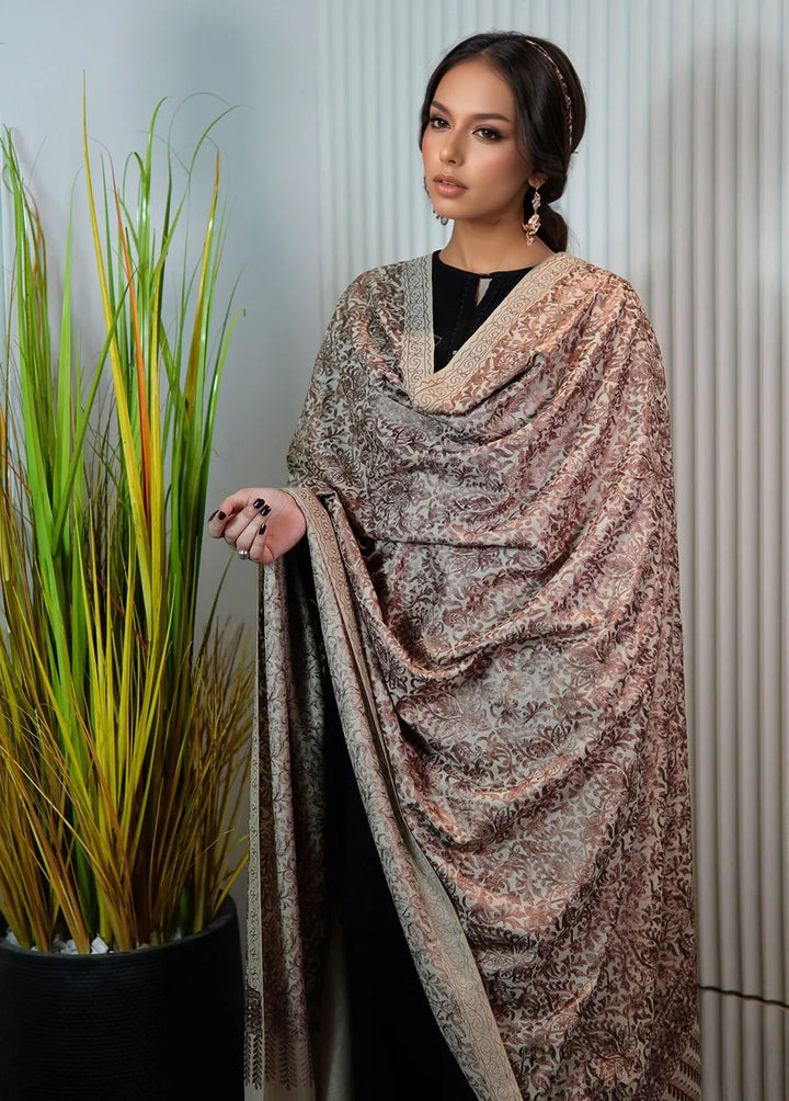 Sanaulla Exclusive Range Pashmina Shawl KPS D-35 Fawn 1 - Winter Collection