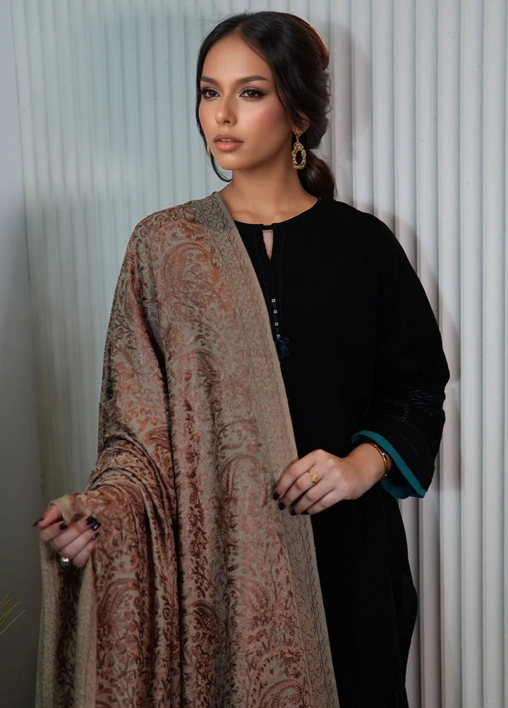 Sanaulla Exclusive Range Pashmina Shawl KPS D-35 Light Brown - Winter Collection