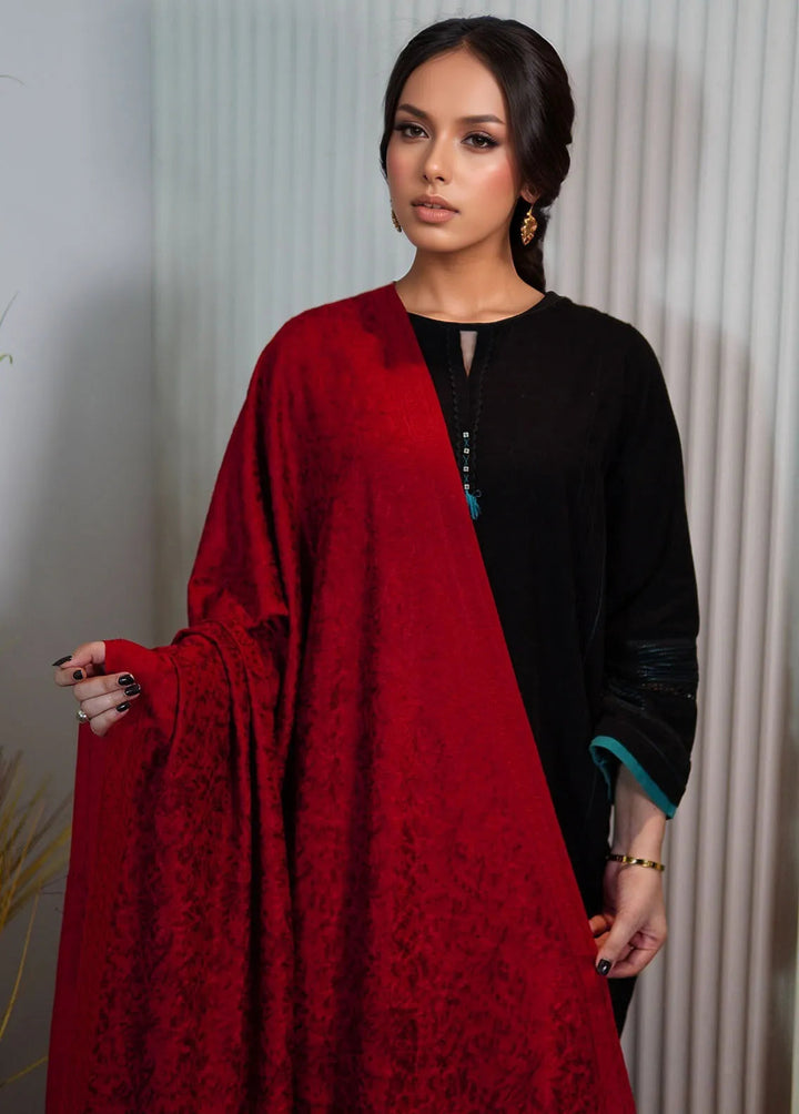 Sanaulla Exclusive Range Pashmina Shawl KPS D-35 Red - Winter Collection