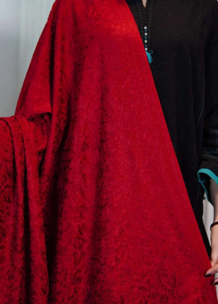 Sanaulla Exclusive Range Pashmina Shawl KPS D-35 Red - Winter Collection