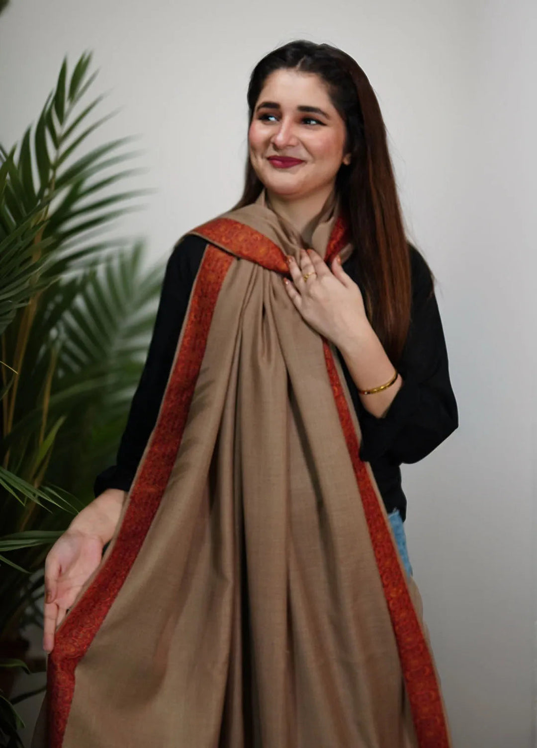 Sanaulla Exclusive Range Pashmina Shawl KPS D-37 Blue - Winter Collection