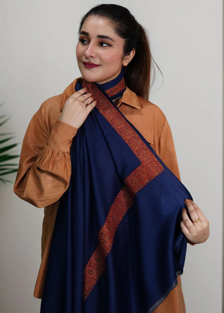 Sanaulla Exclusive Range Pashmina Shawl KPS D-37 Dark Brown - Winter Collection