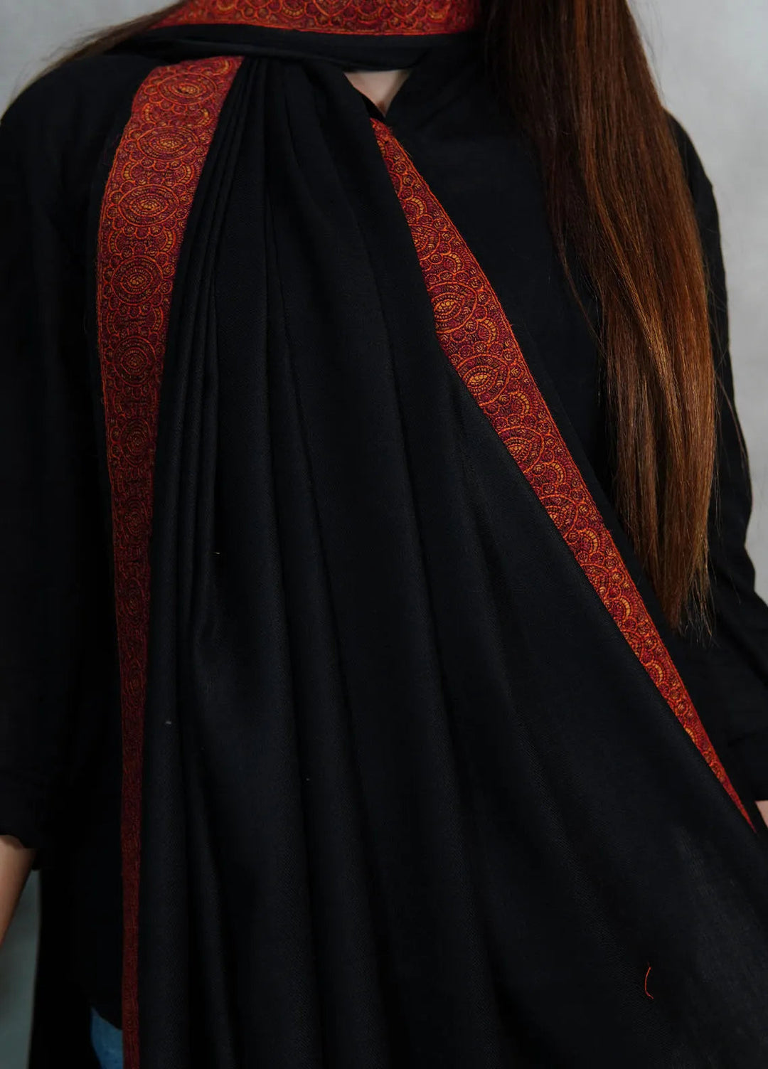 Sanaulla Exclusive Range Pashmina Shawl KPS D-37 Fawn - Winter Collection