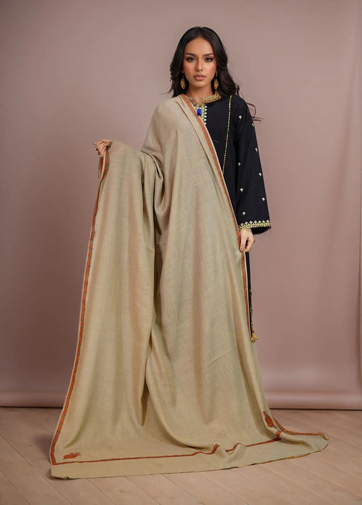 Sanaulla Exclusive Range Pashmina Shawl KPS D-38 Beige 1 - Winter Collection