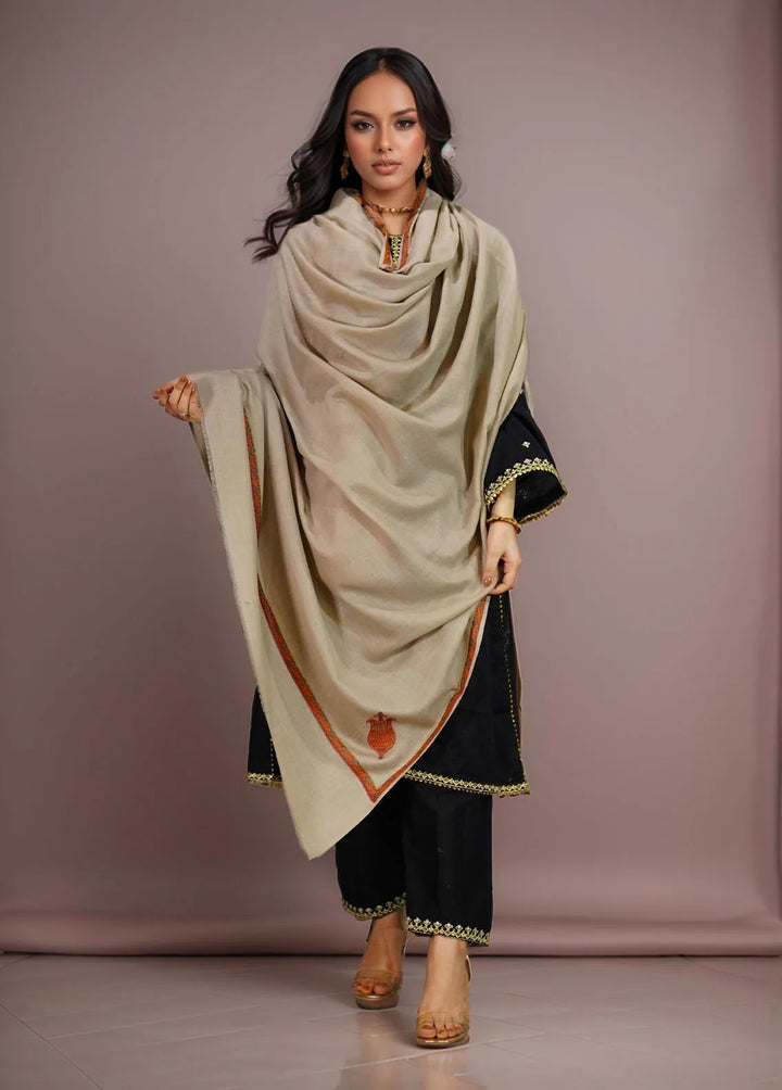 Sanaulla Exclusive Range Pashmina Shawl KPS D-38 Beige 2 - Winter Collection