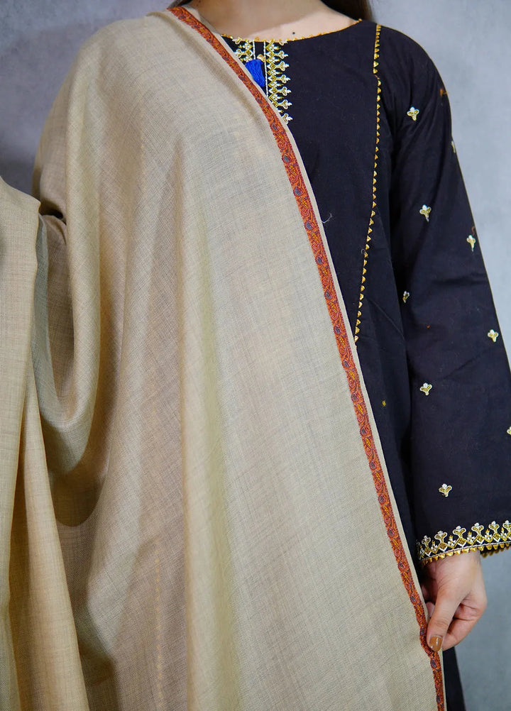 Sanaulla Exclusive Range Pashmina Shawl KPS D-38 Brown 4 - Winter Collection