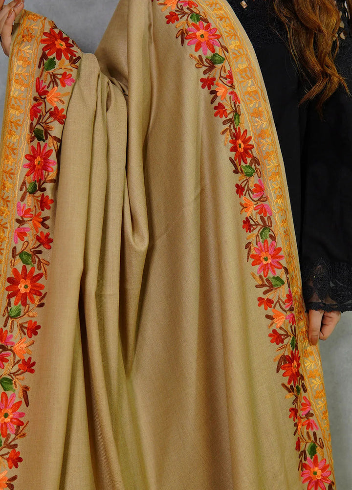 Sanaulla Exclusive Range Pashmina Shawl KPS D-4 Brown 1 - Winter Collection