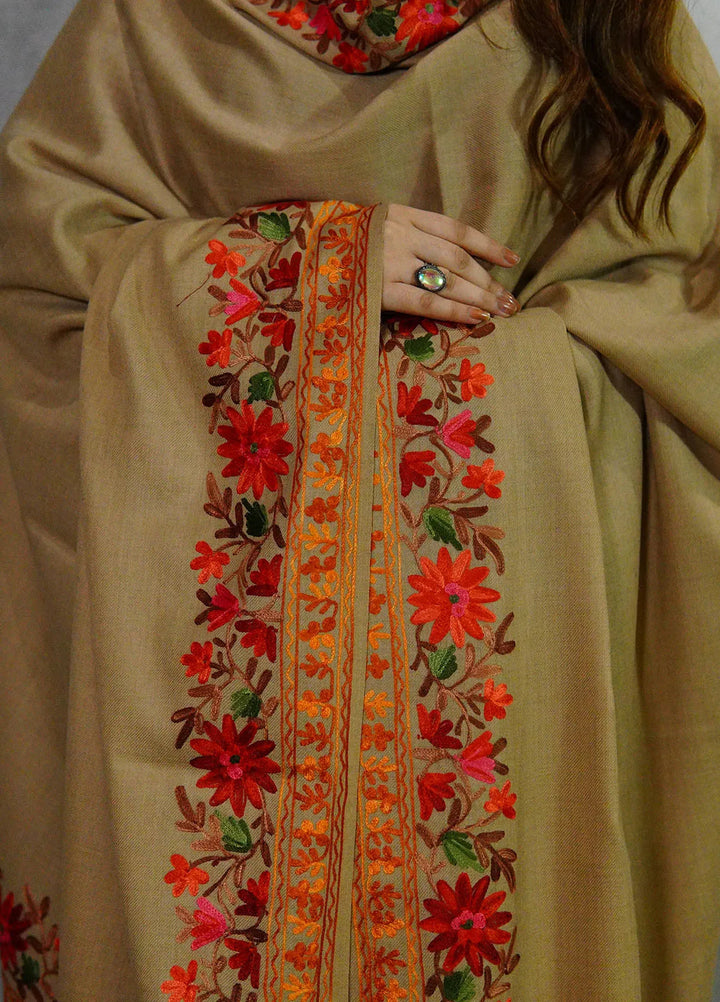 Sanaulla Exclusive Range Pashmina Shawl KPS D-4 Brown 6 - Winter Collection