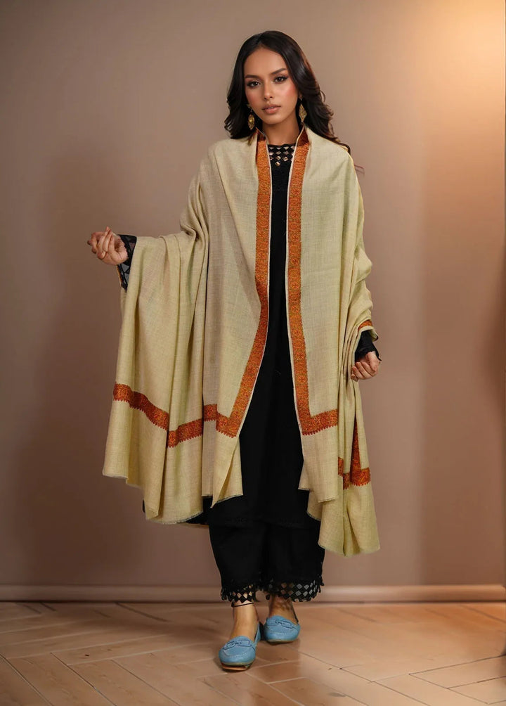 Sanaulla Exclusive Range Pashmina Shawl KPS D-41 Light Brown - Winter Collection