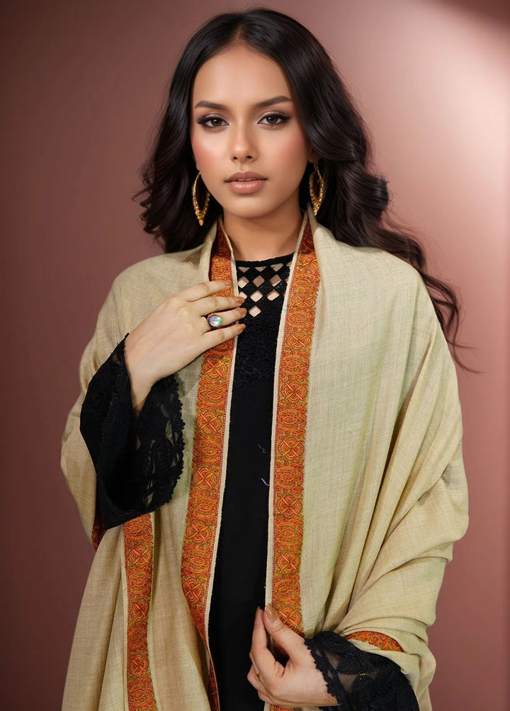 Sanaulla Exclusive Range Pashmina Shawl KPS D-41 Light Brown - Winter Collection