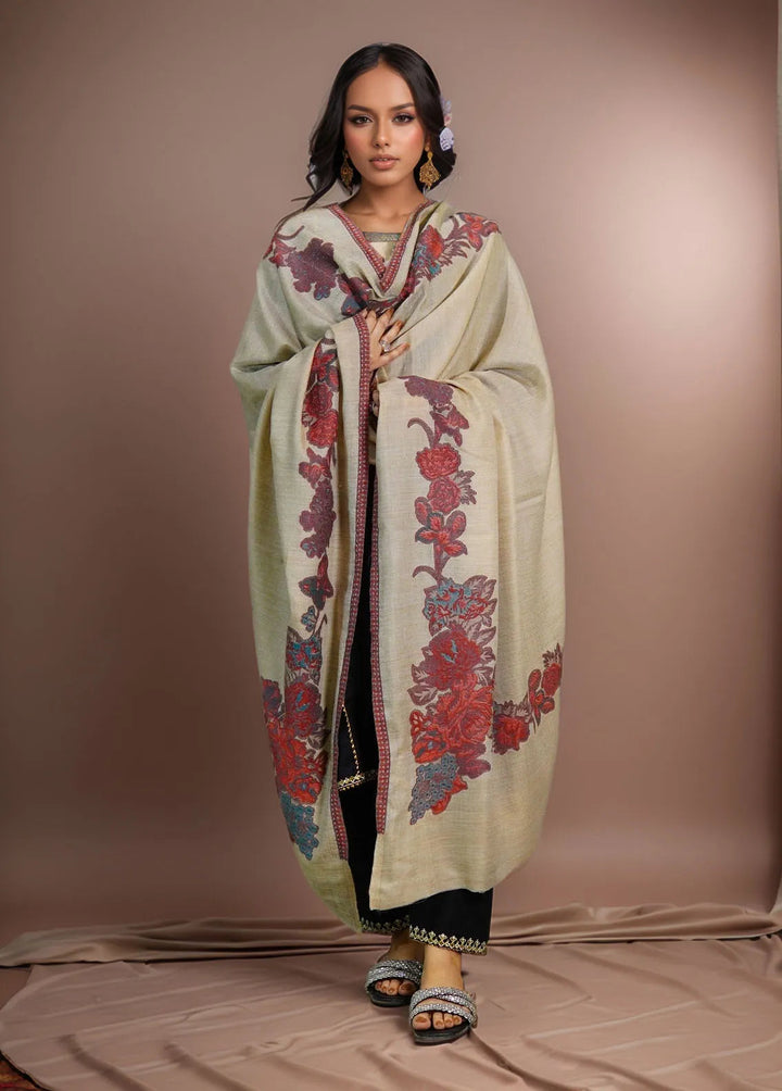 Sanaulla Exclusive Range Pashmina Shawl KPS D-42 Beige 3 - Winter Collection