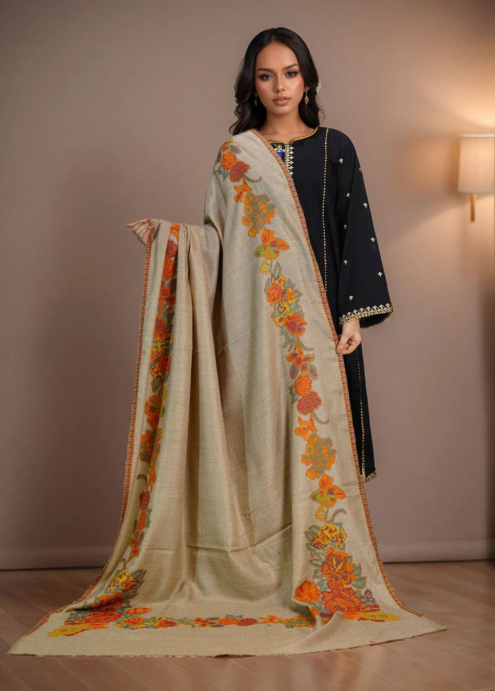 Sanaulla Exclusive Range Pashmina Shawl KPS D-42 Brown 1 - Winter Collection