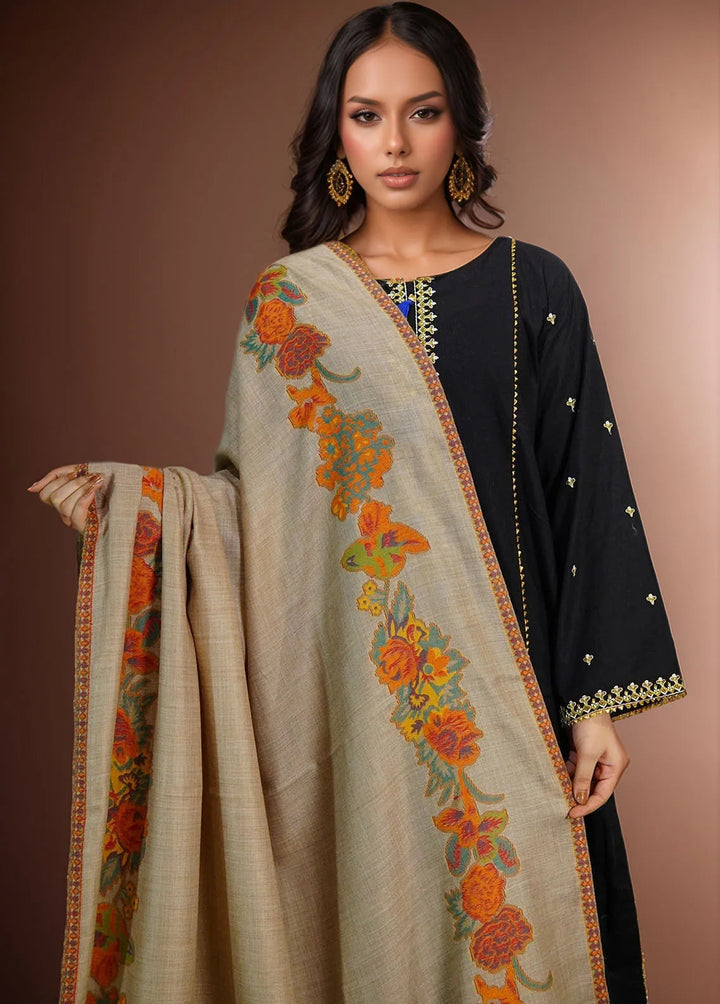 Sanaulla Exclusive Range Pashmina Shawl KPS D-42 Brown 1 - Winter Collection