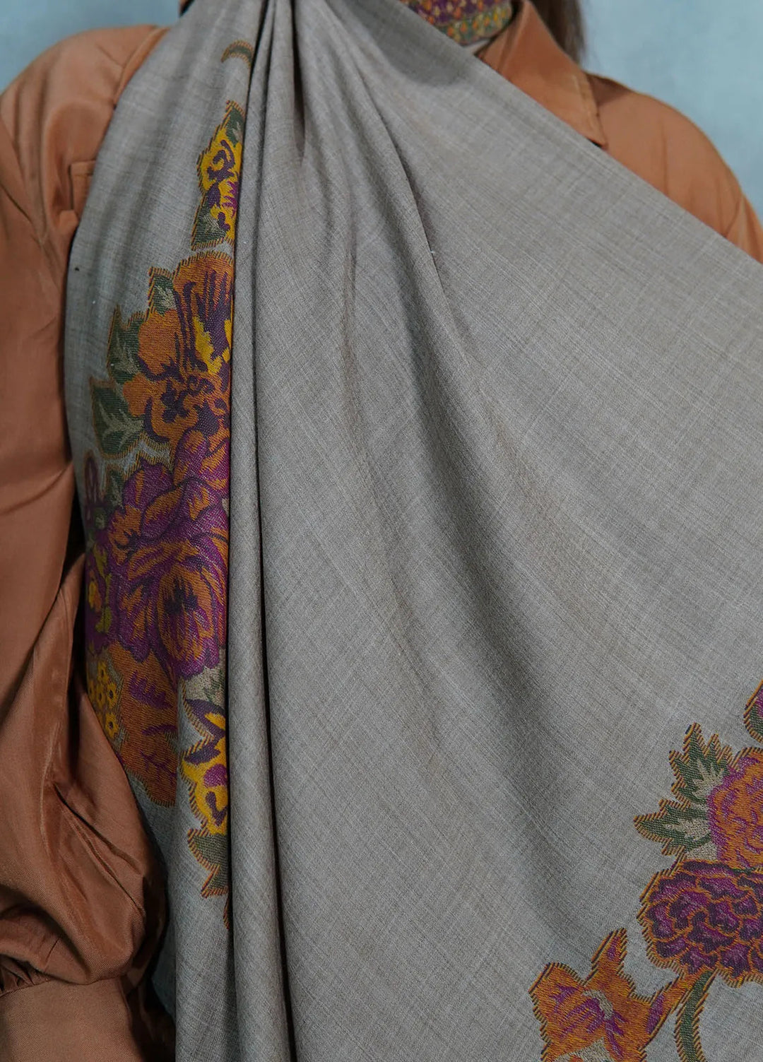 Sanaulla Exclusive Range Pashmina Shawl KPS D-42 Brown 2 - Winter Collection