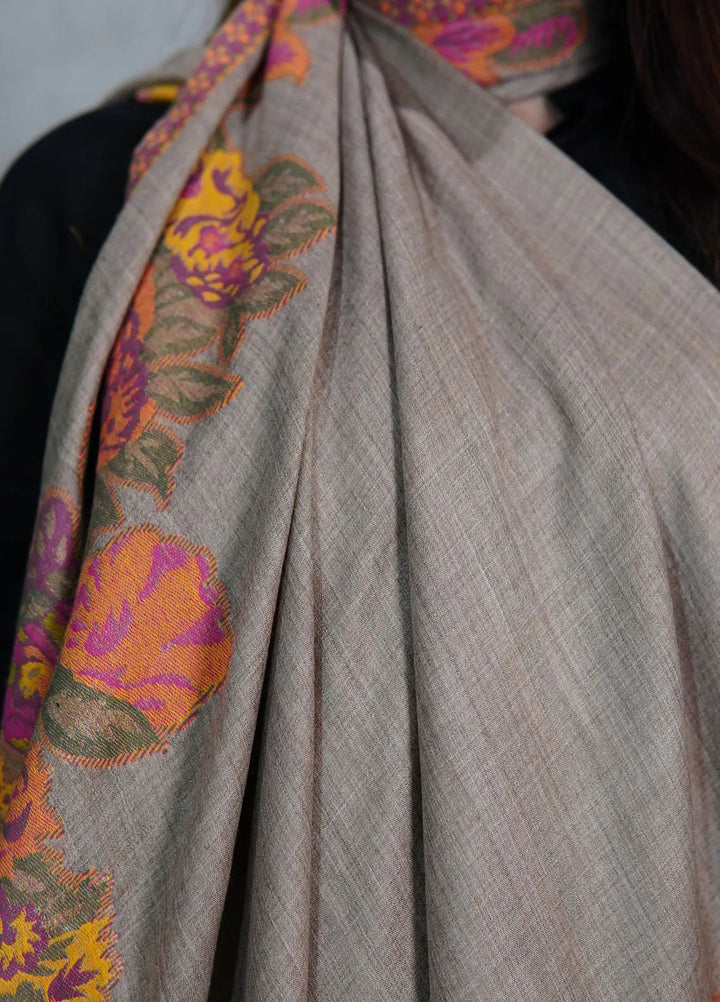 Sanaulla Exclusive Range Pashmina Shawl KPS D-42 Dark Brown 2 - Winter Collection