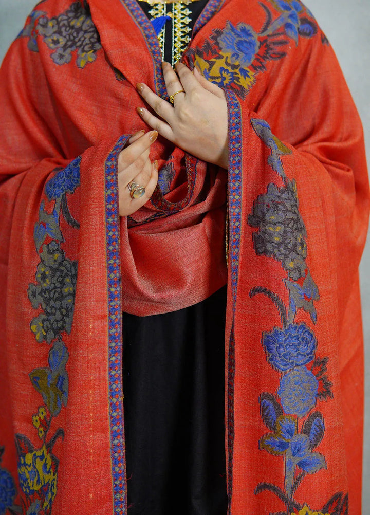 Sanaulla Exclusive Range Pashmina Shawl KPS D-42 Mehroon - Winter Collection