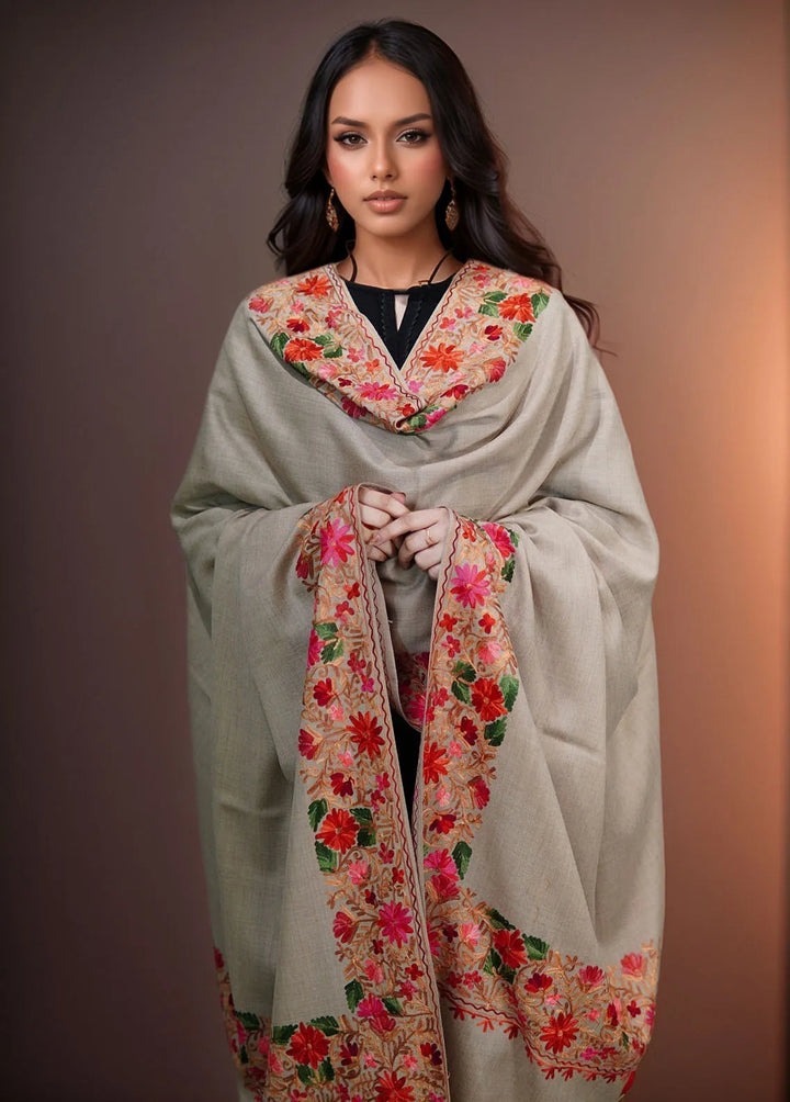 Sanaulla Exclusive Range Pashmina Shawl KPS D-5 Beige 3 - Winter Collection