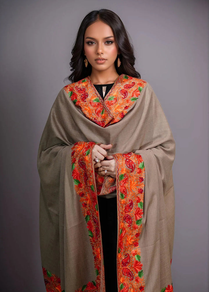 Sanaulla Exclusive Range Pashmina Shawl KPS D-5 Brown 1 - Winter Collection