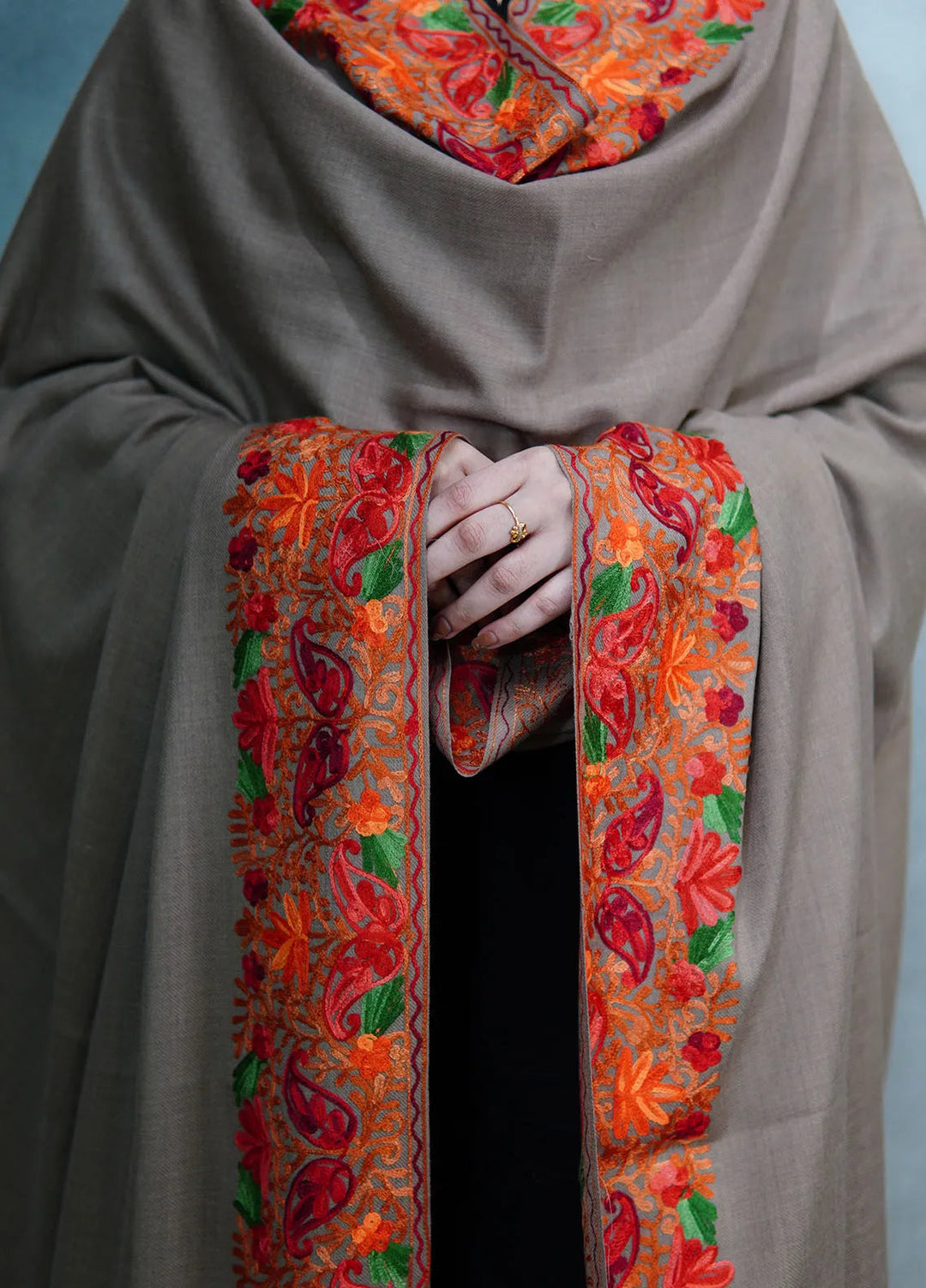 Sanaulla Exclusive Range Pashmina Shawl KPS D-5 Brown 1 - Winter Collection