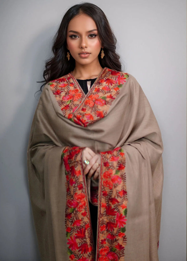 Sanaulla Exclusive Range Pashmina Shawl KPS D-5 Brown 3 - Winter Collection