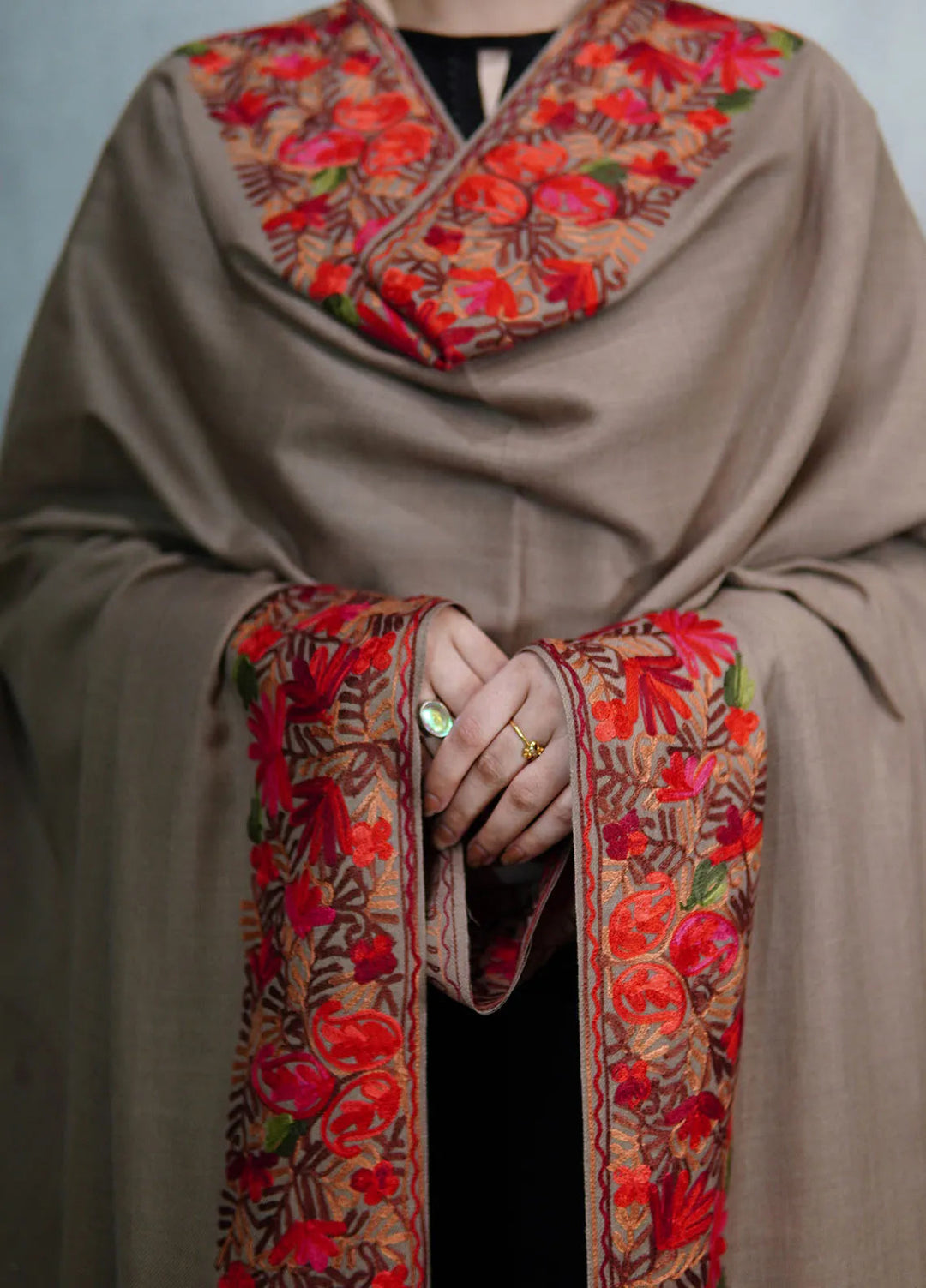 Sanaulla Exclusive Range Pashmina Shawl KPS D-5 Brown 3 - Winter Collection