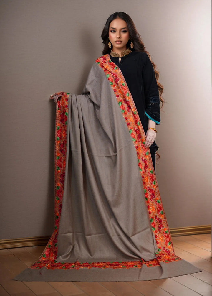 Sanaulla Exclusive Range Pashmina Shawl KPS D-5 Brown - Winter Collection