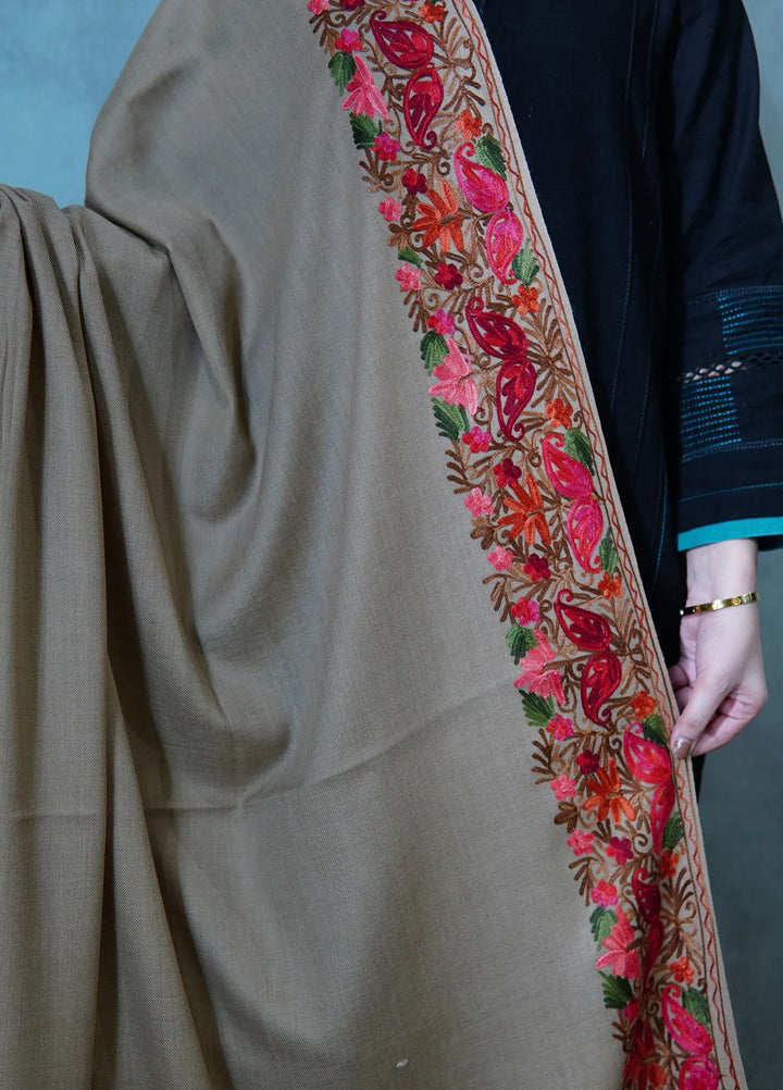 Sanaulla Exclusive Range Pashmina Shawl KPS D-5 Light Brown 1 - Winter Collection