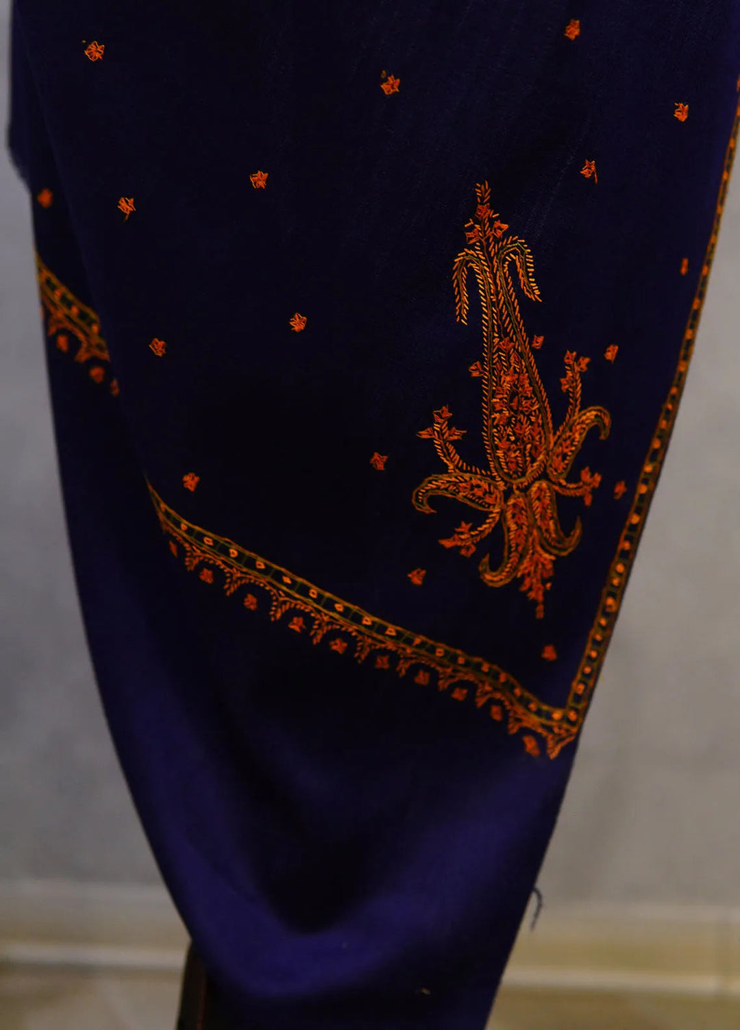 Sanaulla Exclusive Range Pashmina Shawl KPS D-50 Navy Blue - Winter Collection