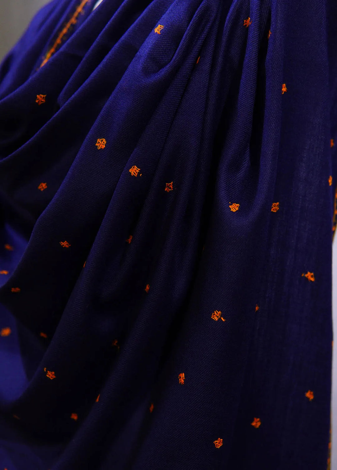 Sanaulla Exclusive Range Pashmina Shawl KPS D-50 Navy Blue - Winter Collection