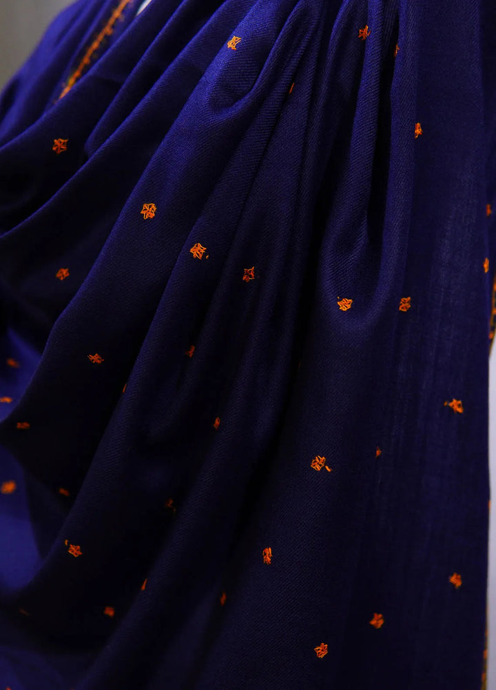 Sanaulla Exclusive Range Pashmina Shawl KPS D-50 Navy Blue - Winter Collection