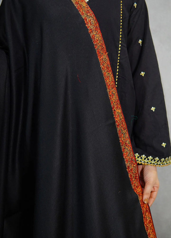 Sanaulla Exclusive Range Pashmina Shawl KPS D-51 Black 2 - Winter Collection