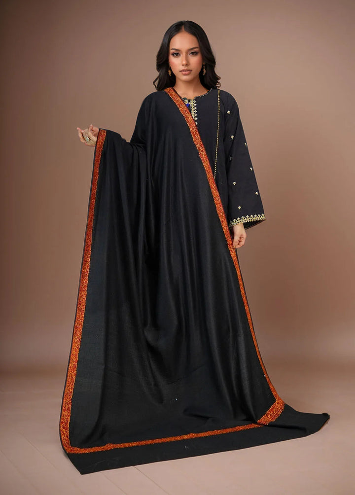 Sanaulla Exclusive Range Pashmina Shawl KPS D-51 Black - Winter Collection