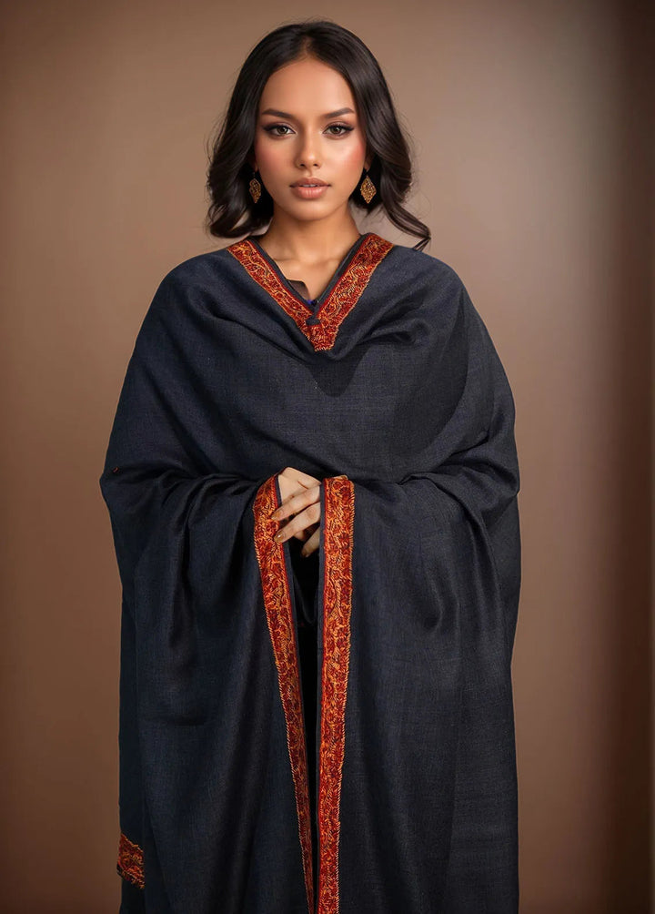 Sanaulla Exclusive Range Pashmina Shawl KPS D-51 Dark Grey - Winter Collection