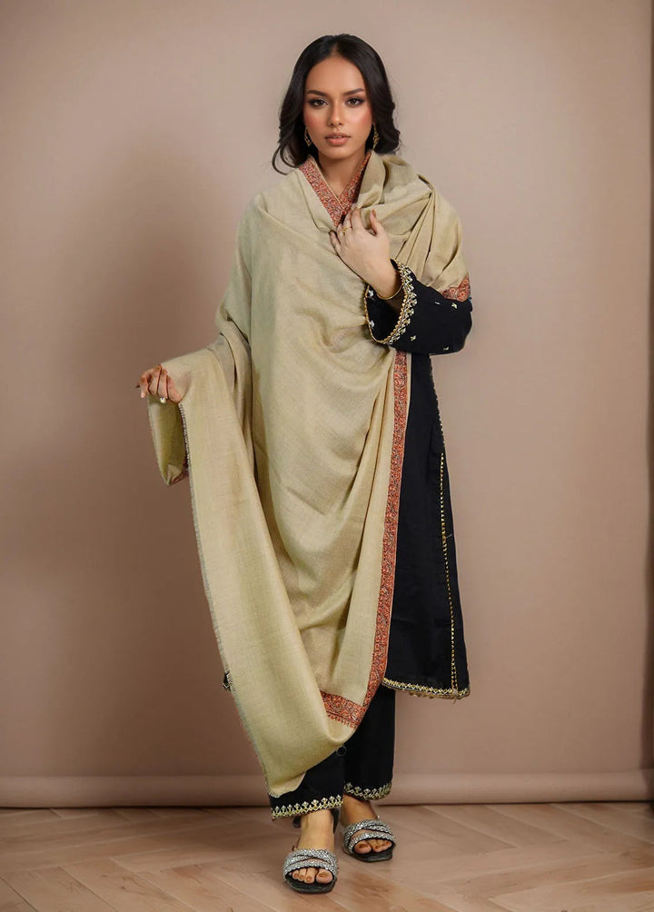 Sanaulla Exclusive Range Pashmina Shawl KPS D-51 Light Brown 1 - Winter Collection