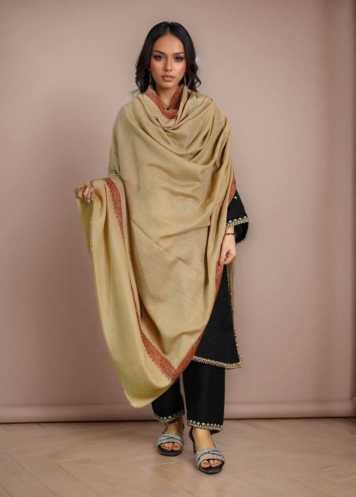 Sanaulla Exclusive Range Pashmina Shawl KPS D-51 Light Brown 2 - Winter Collection