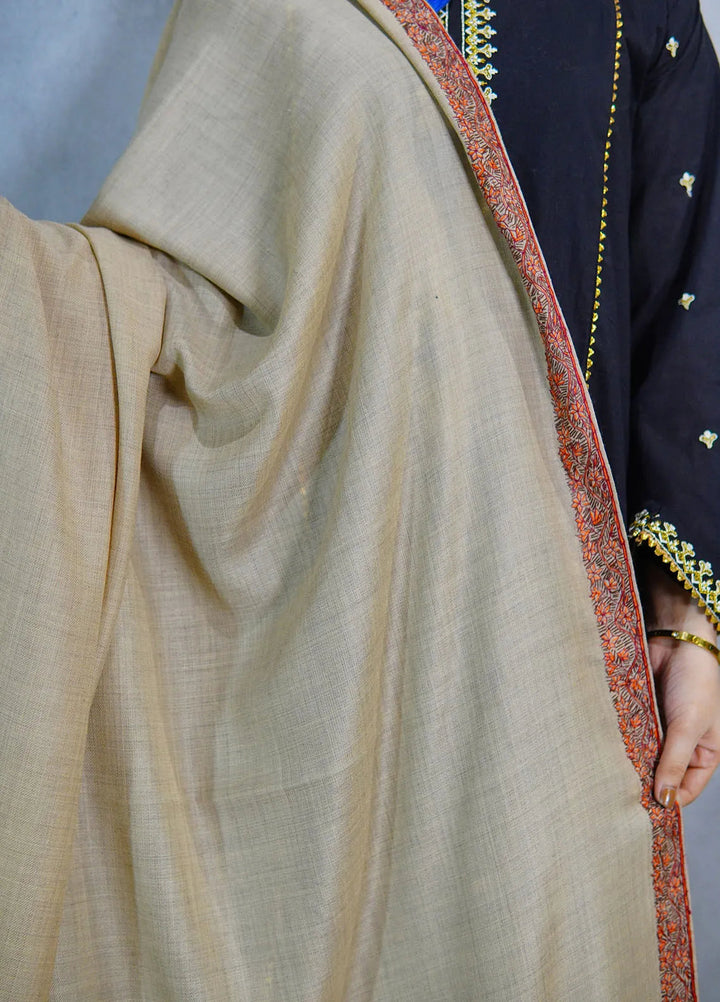 Sanaulla Exclusive Range Pashmina Shawl KPS D-51 Light Brown 3 - Winter Collection