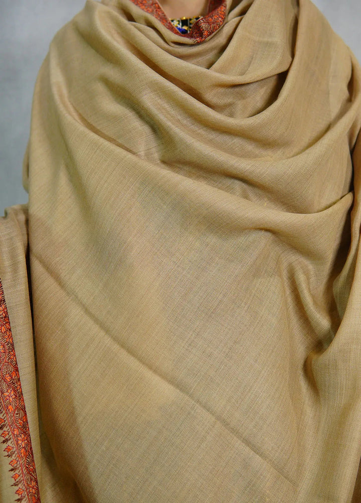 Sanaulla Exclusive Range Pashmina Shawl KPS D-51 Light Brown - Winter Collection