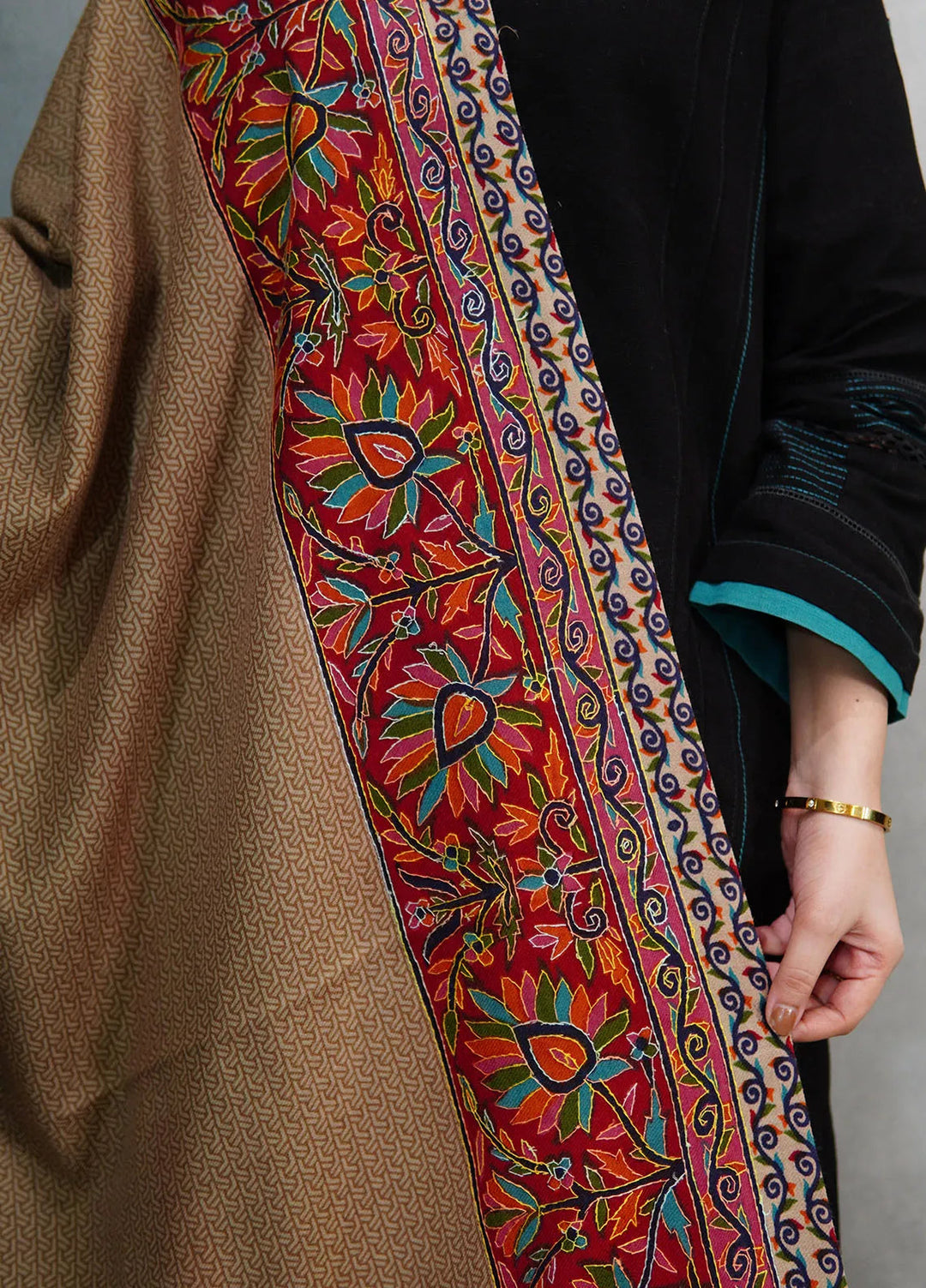 Sanaulla Exclusive Range Pashmina Shawl KPS D-52 Multi 15 - Winter Collection