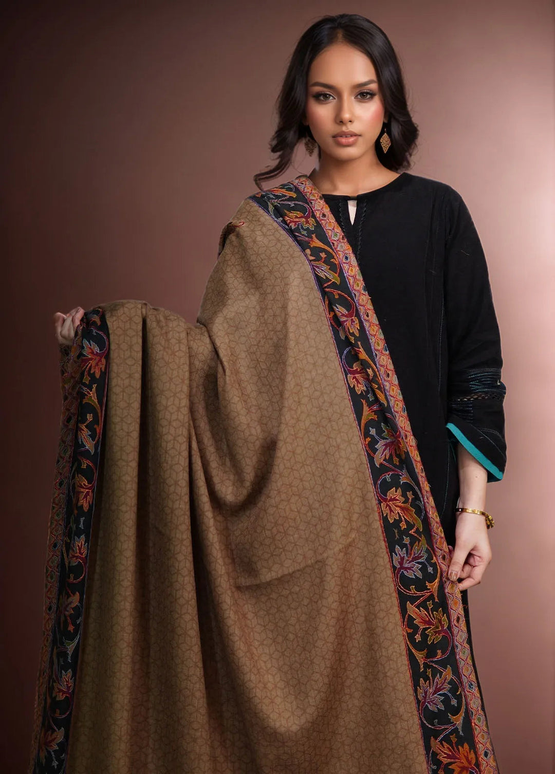 Sanaulla Exclusive Range Pashmina Shawl KPS D-52 Multi 25 - Winter Collection