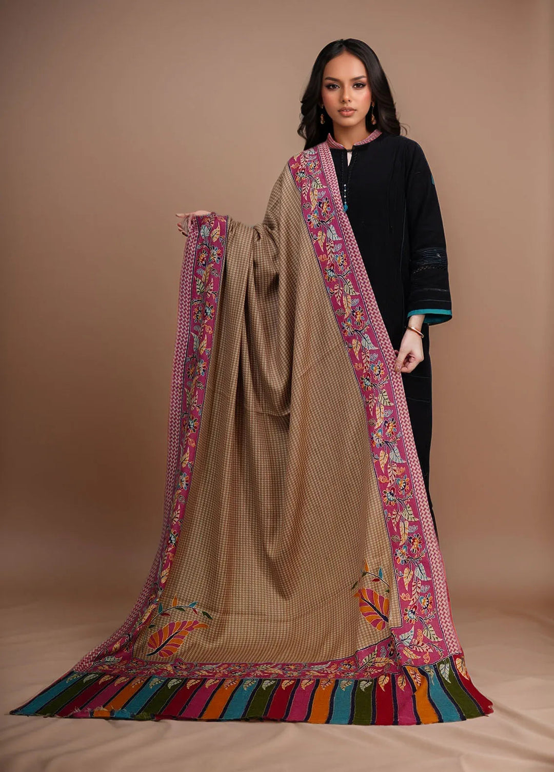 Sanaulla Exclusive Range Pashmina Shawl KPS D-52 Multi 7 - Winter Collection