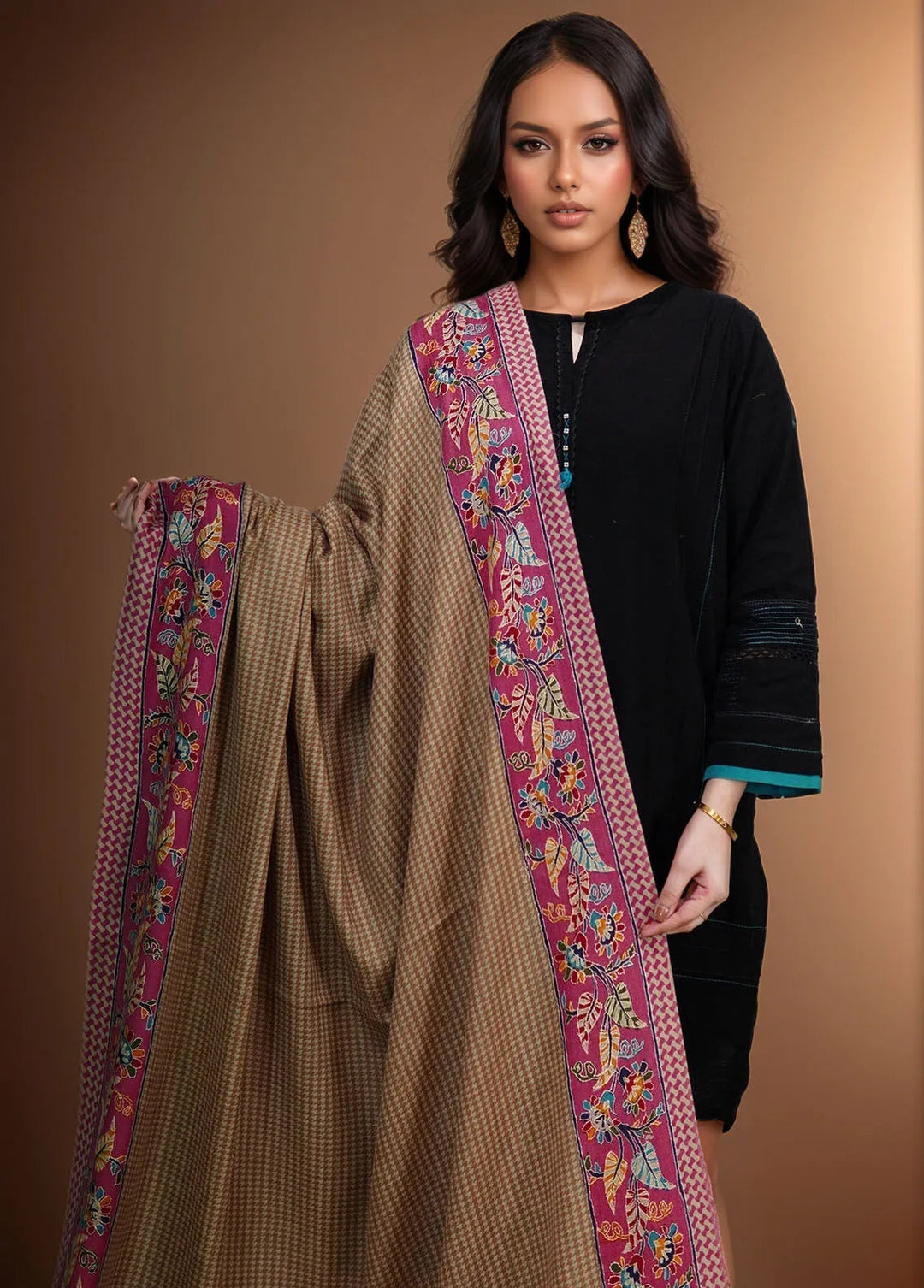 Sanaulla Exclusive Range Pashmina Shawl KPS D-52 Multi 7 - Winter Collection