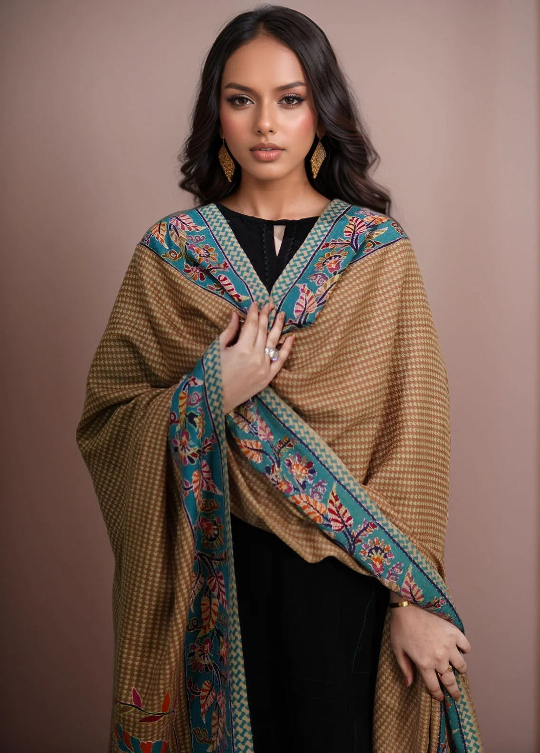 Sanaulla Exclusive Range Pashmina Shawl KPS D-52 Multi 9 - Winter Collection