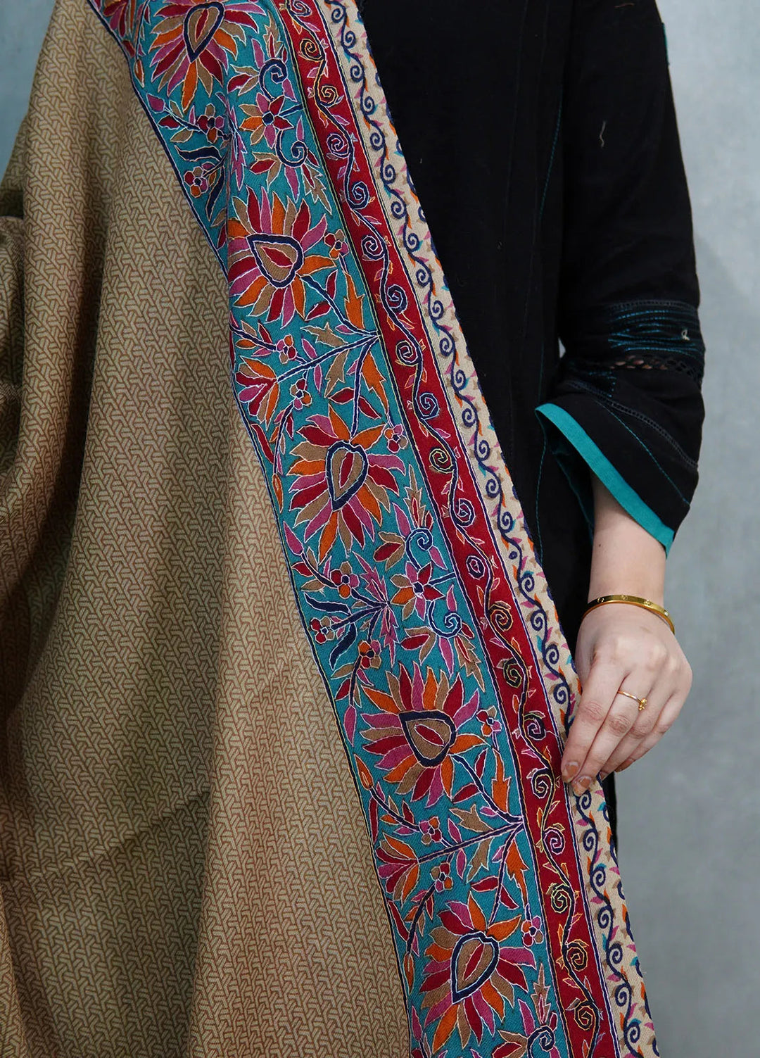 Sanaulla Exclusive Range Pashmina Shawl KPS D-52 Multi - Winter Collection