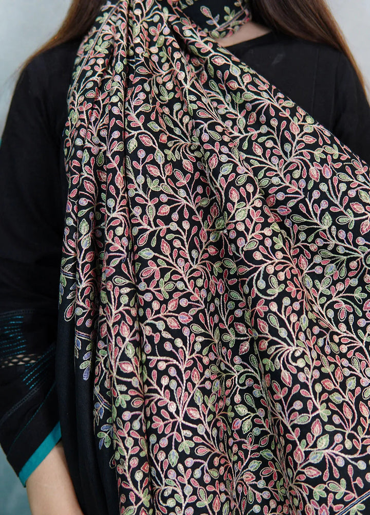 Sanaulla Exclusive Range Pashmina Shawl KPS D-53 Black - Winter Collection