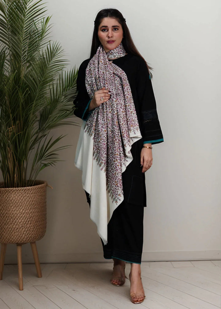 Sanaulla Exclusive Range Pashmina Shawl KPS D-53 Mehroon - Winter Collection