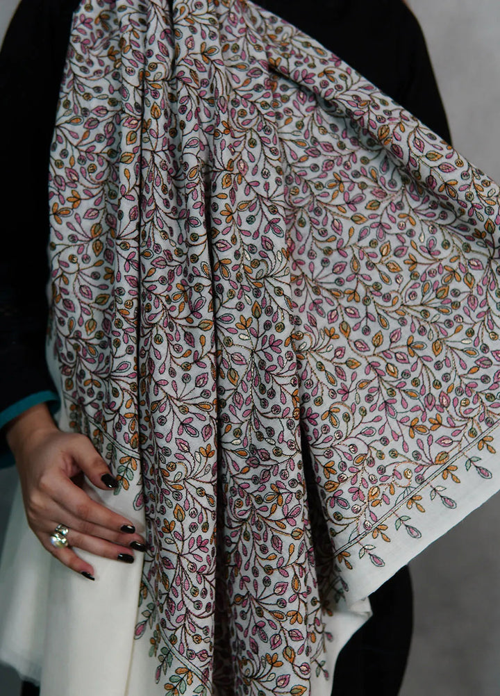 Sanaulla Exclusive Range Pashmina Shawl KPS D-53 Mehroon - Winter Collection