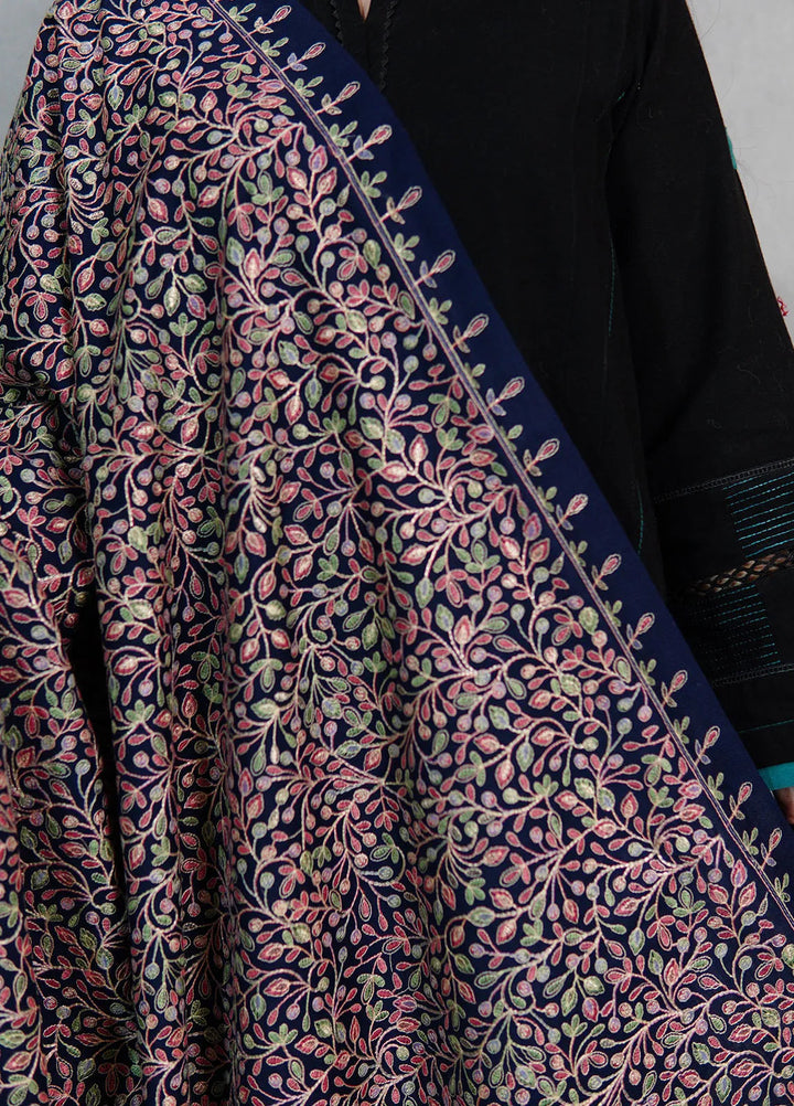 Sanaulla Exclusive Range Pashmina Shawl KPS D-53 Navy Blue - Winter Collection