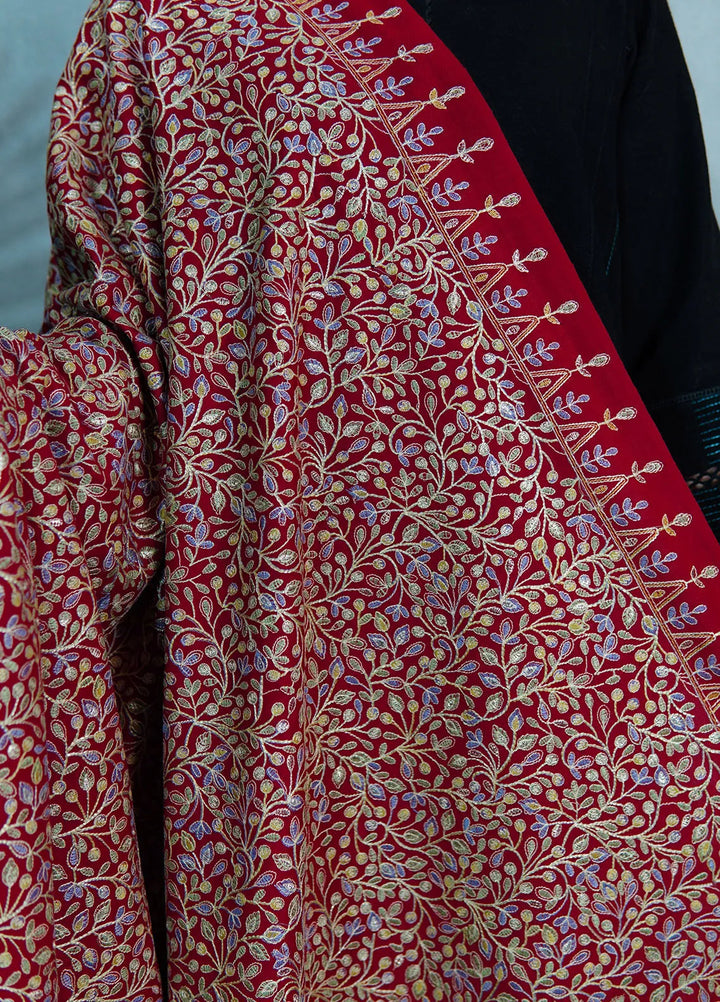 Sanaulla Exclusive Range Pashmina Shawl KPS D-53 White - Winter Collection