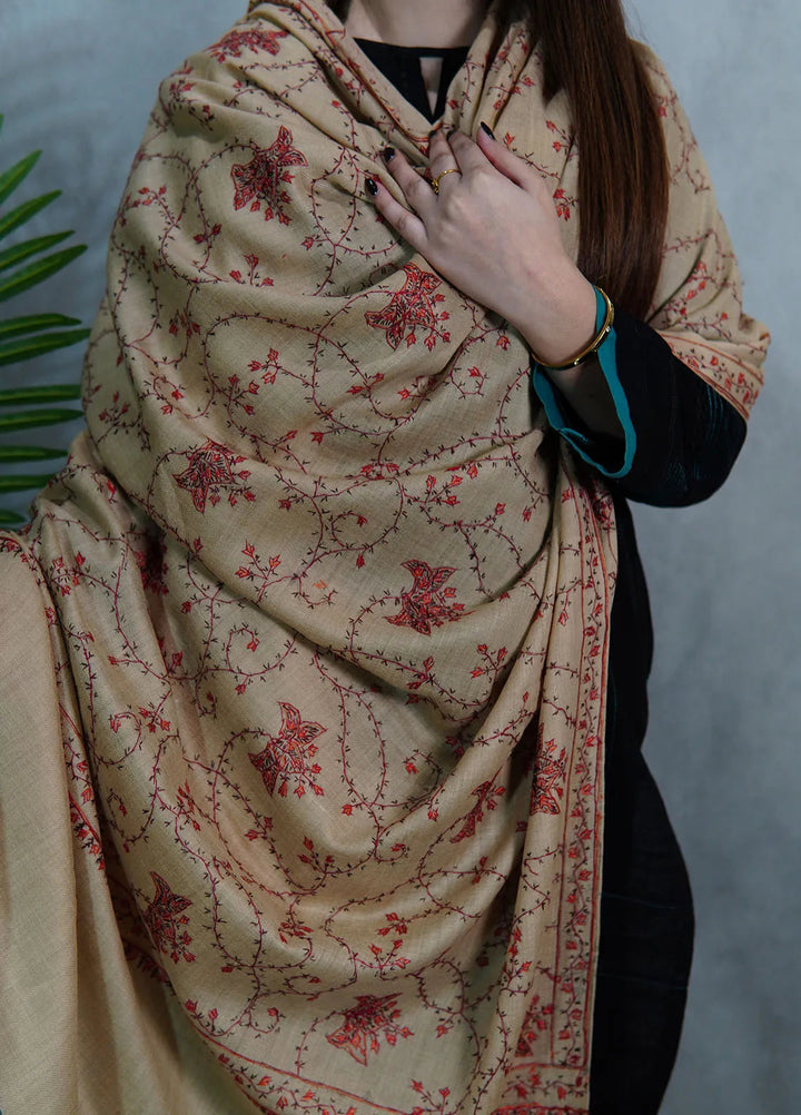 Sanaulla Exclusive Range Pashmina Shawl KPS D-57 Beige - Winter Collection